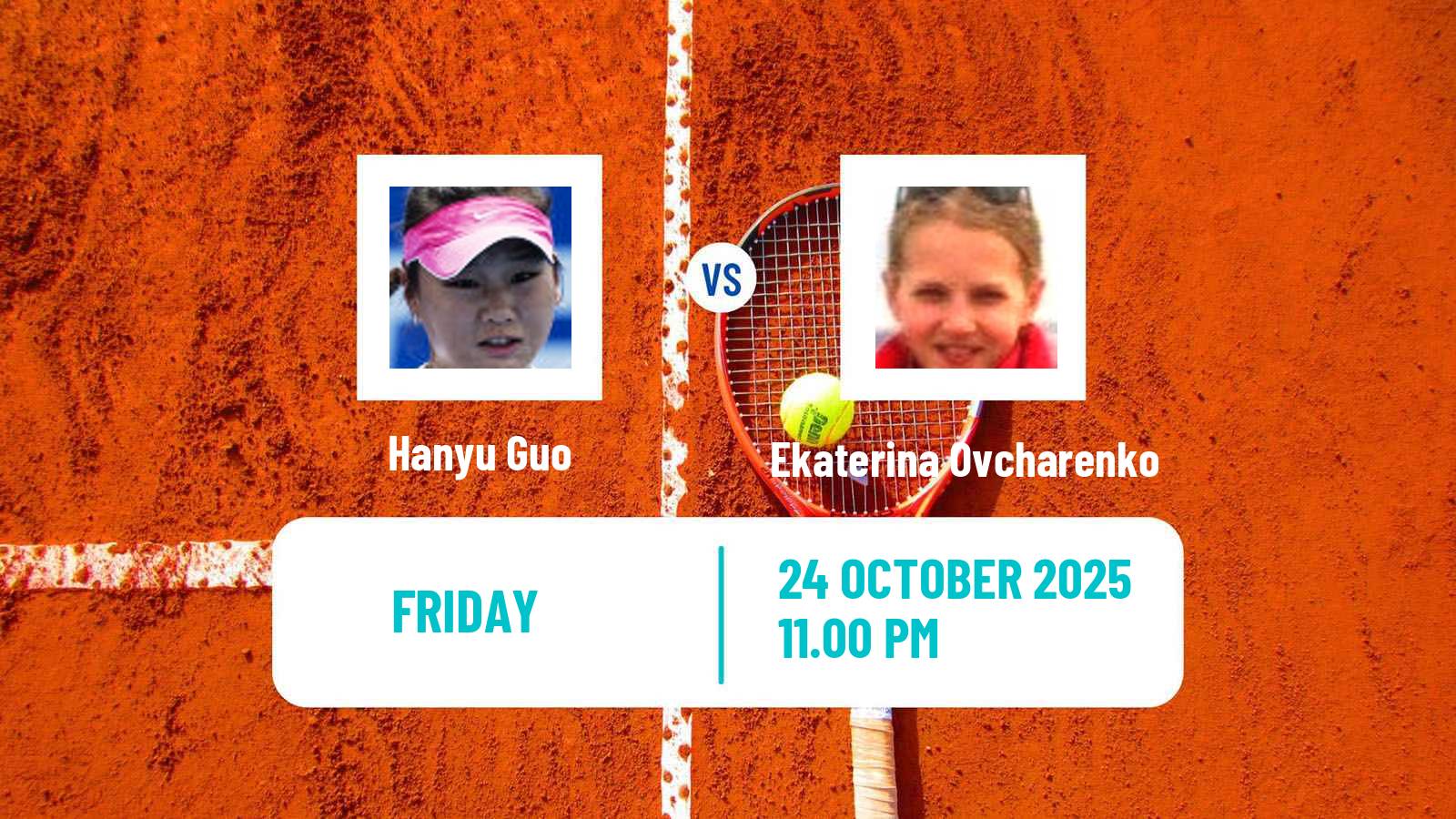 Tennis WTA Jiujiang Hanyu Guo - Ekaterina Ovcharenko