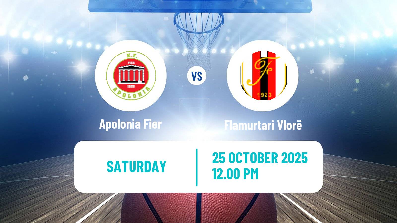 Basketball Albanian Superliga  Basketball Apolonia Fier - Flamurtari Vlorë
