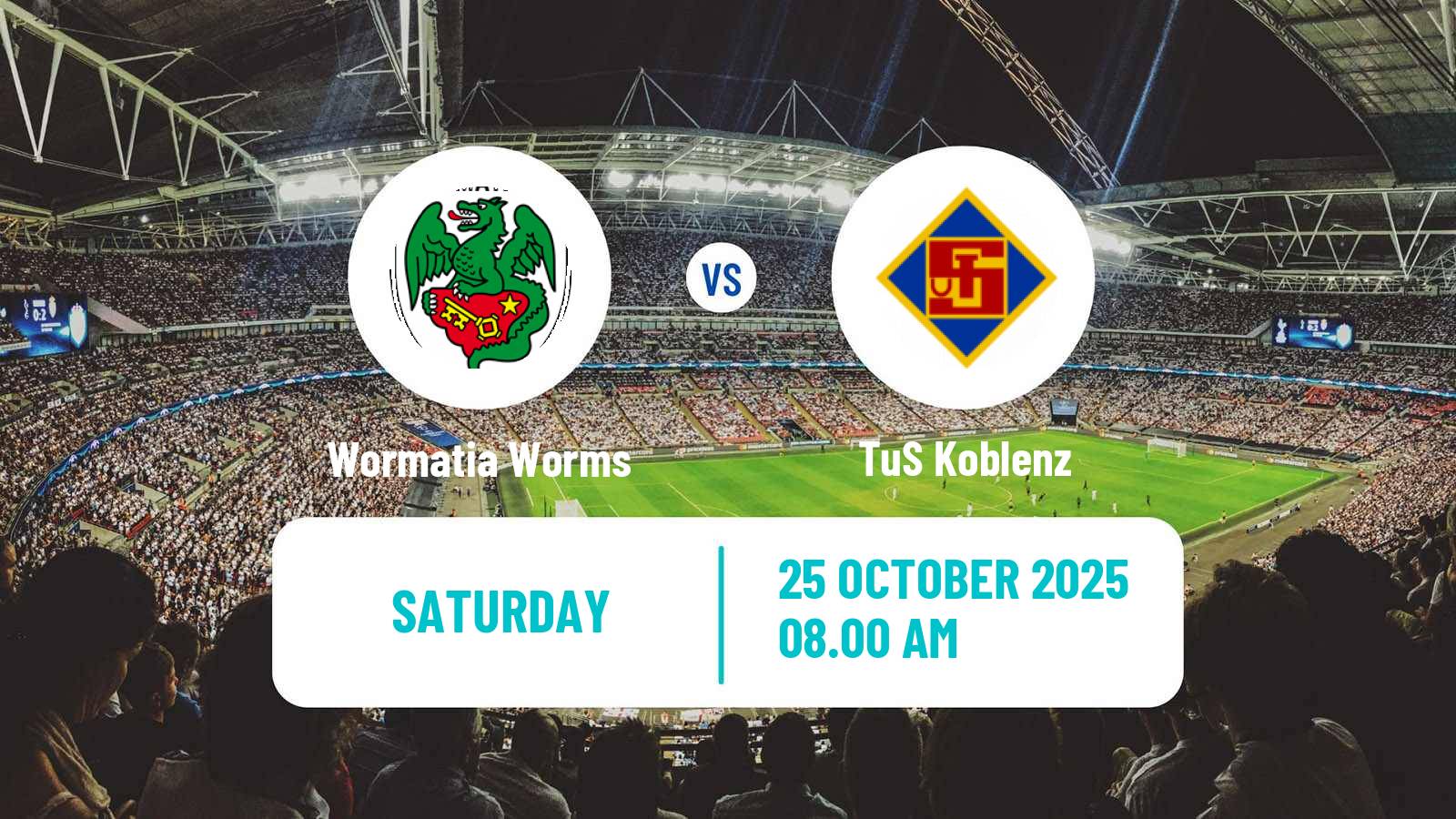 Football German Oberliga Rheinland-Pfalz/Saar Wormatia Worms - TuS Koblenz