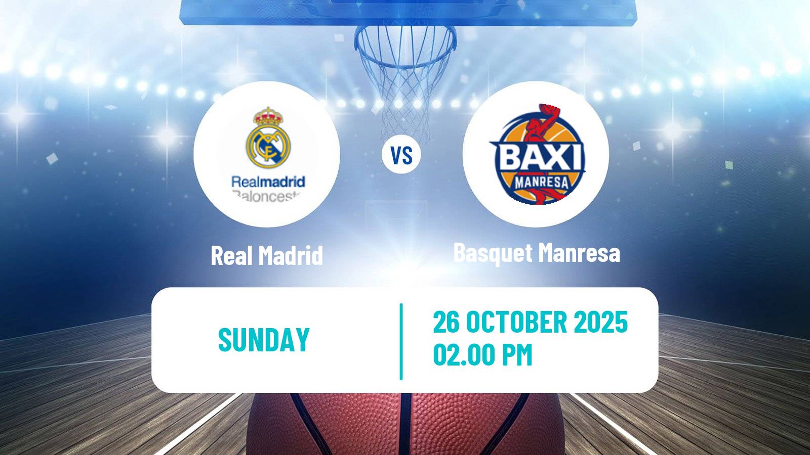 Basketball Spanish ACB League Real Madrid - Basquet Manresa