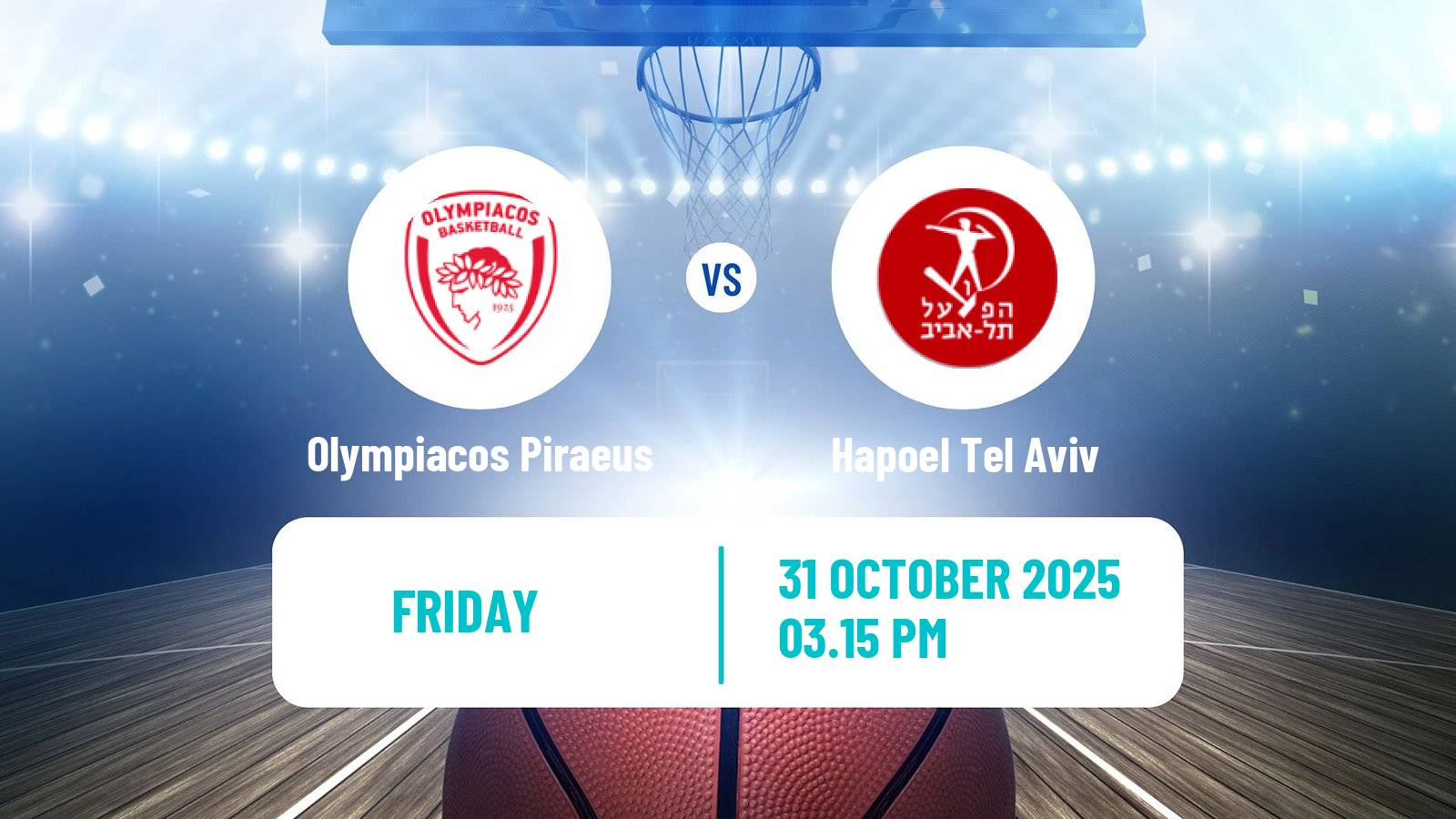 Basketball Euroleague Olympiacos Piraeus - Hapoel Tel Aviv