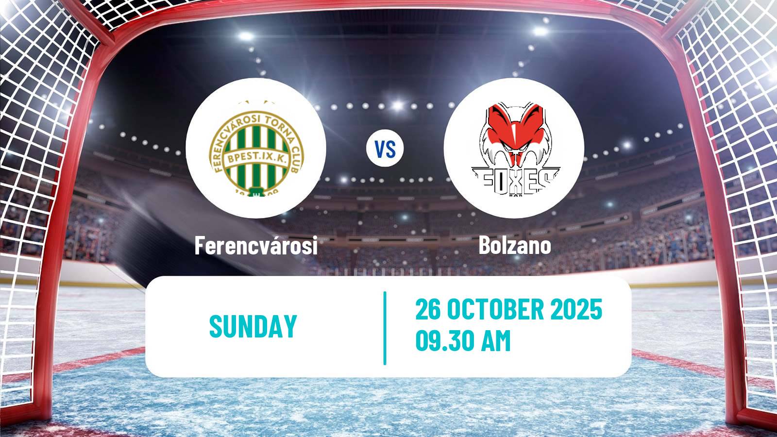 Hockey Austrian Ice Hockey League Ferencvárosi - Bolzano
