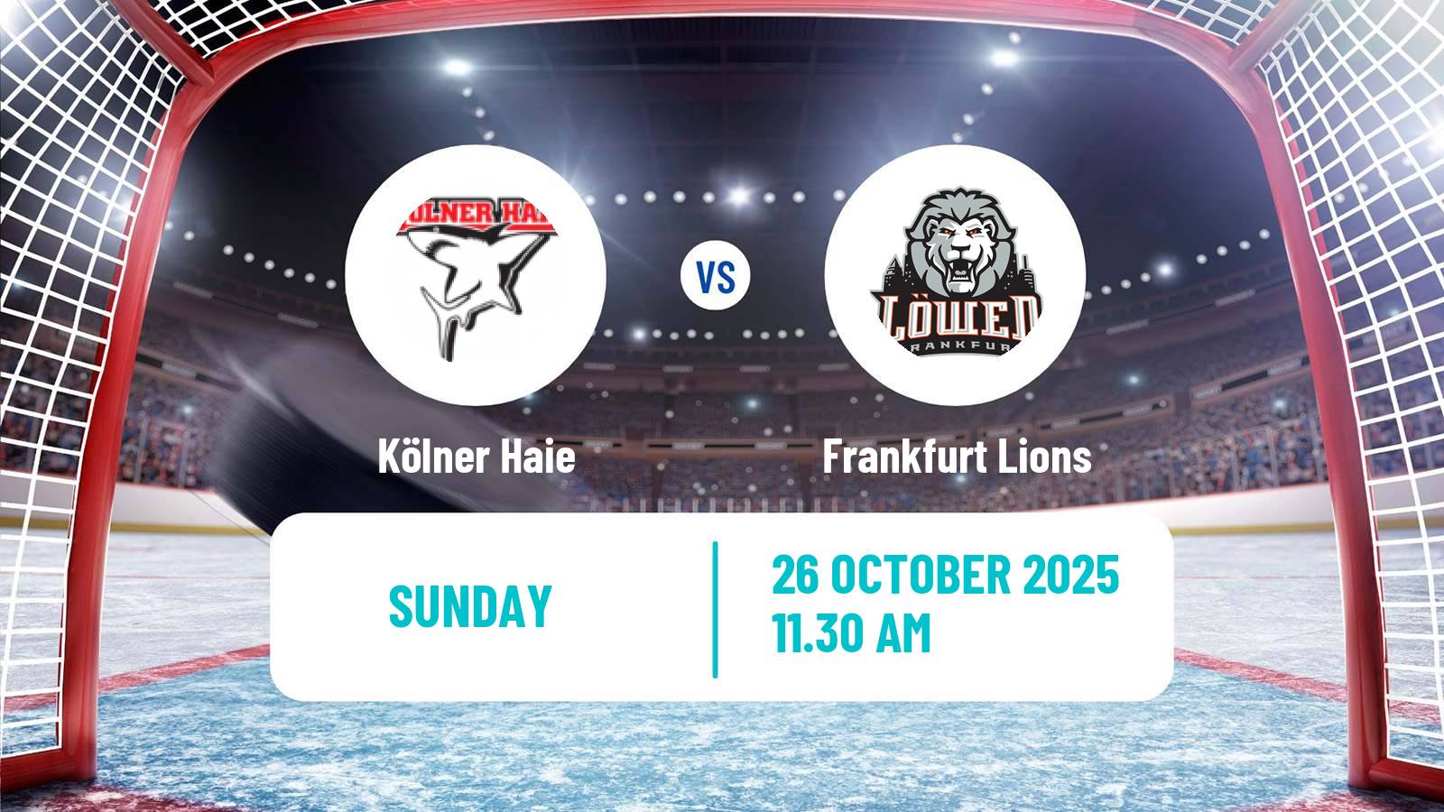 Hockey German Ice Hockey League Kölner Haie - Frankfurt Lions