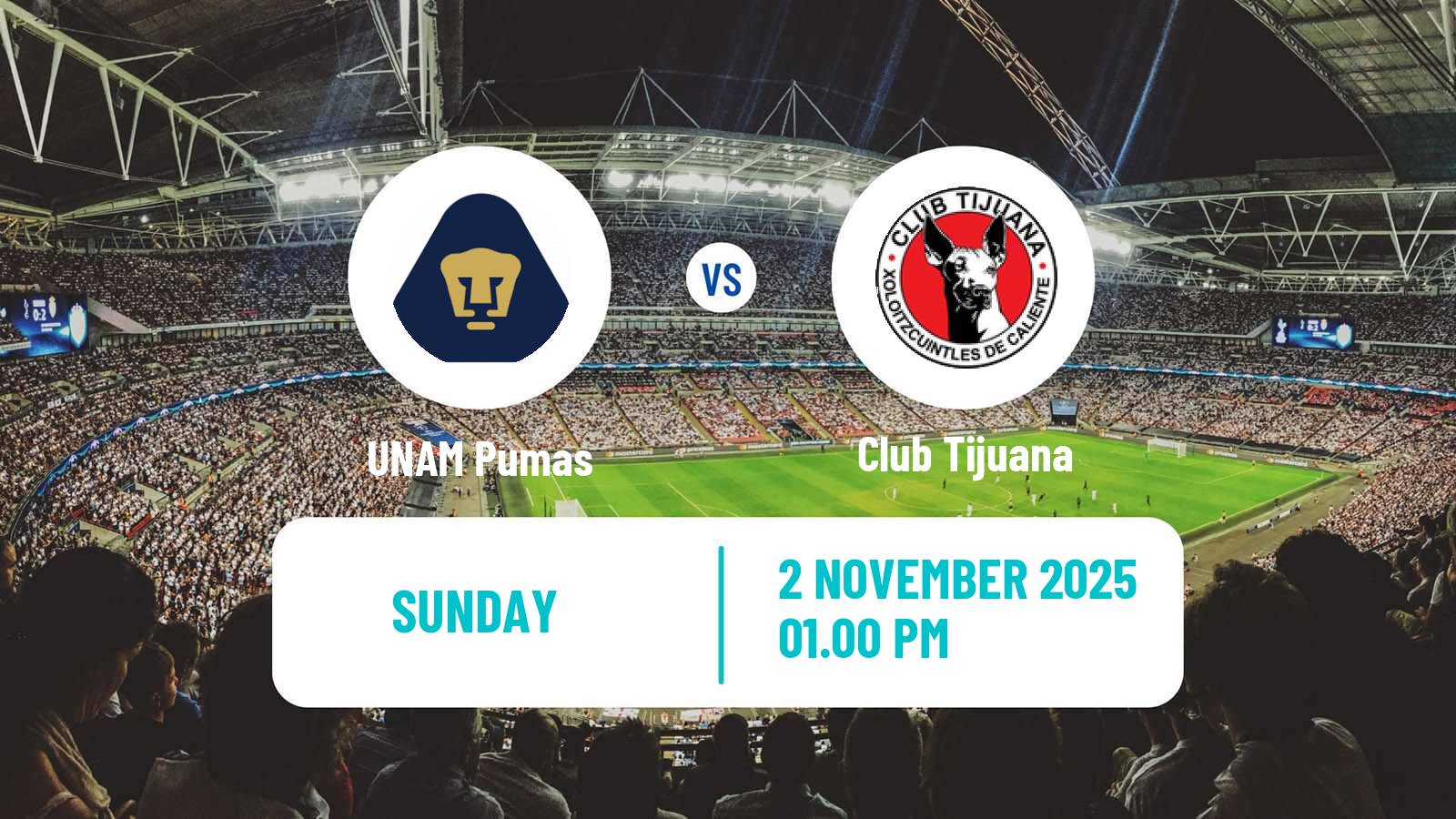 Football Mexican Liga MX UNAM - Tijuana