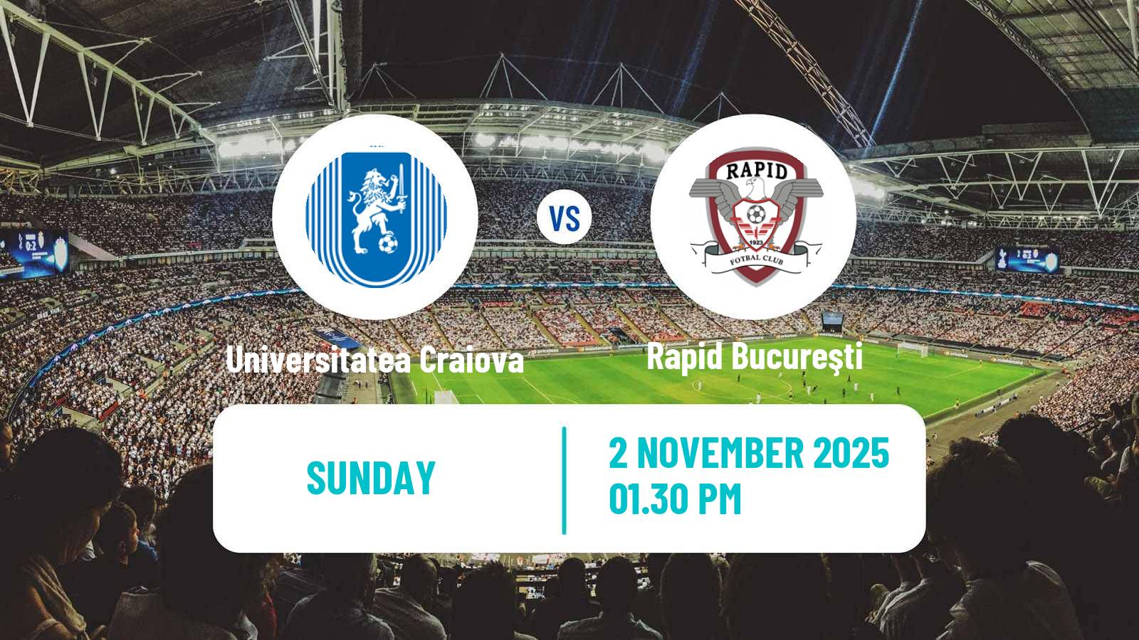 Football Romanian Liga 1 Universitatea Craiova - Rapid Bucureşti