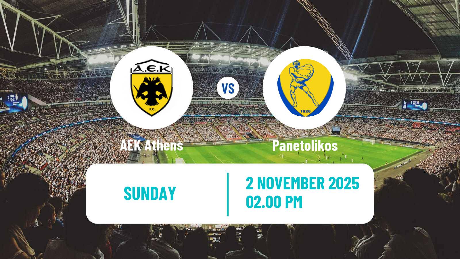 Football Greek Super League AEK Athens - Panetolikos