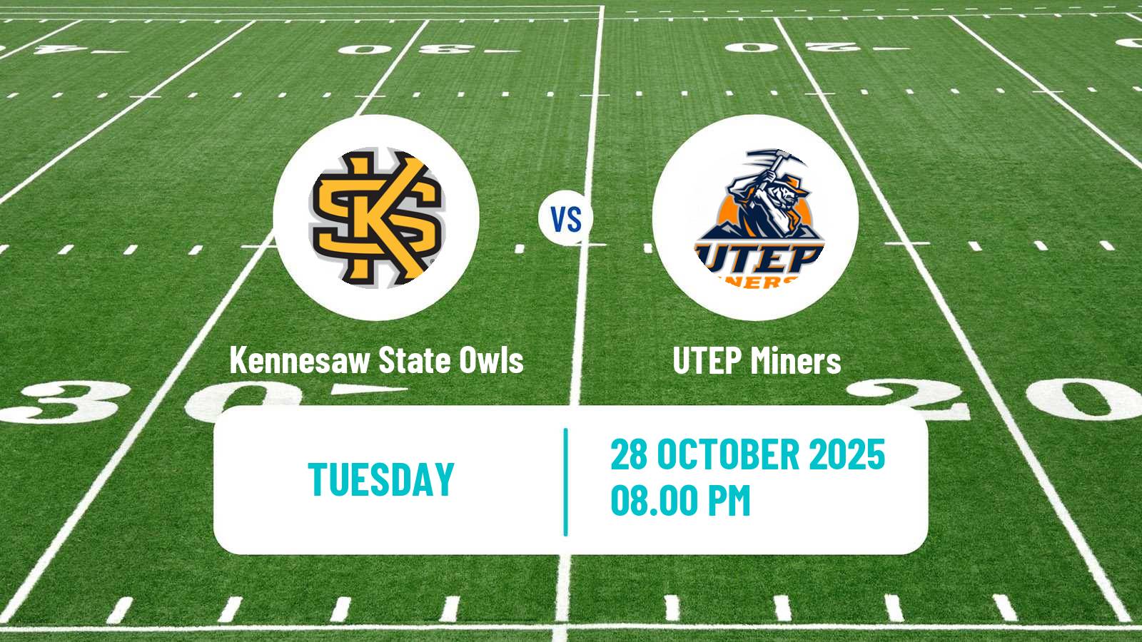 American football NCAA College Football Kennesaw State Owls - UTEP Miners