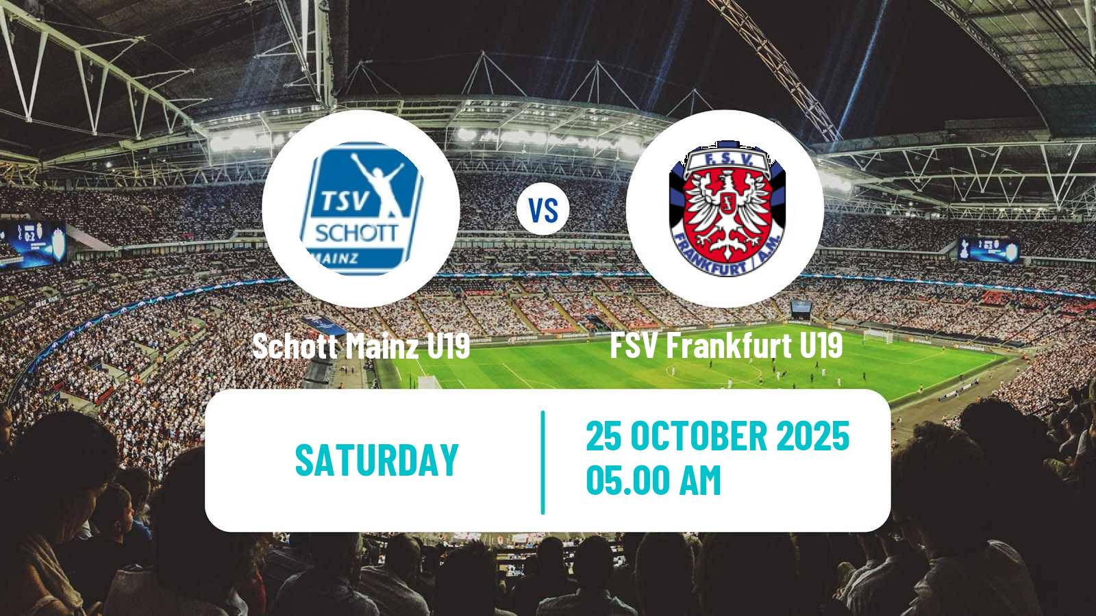 Football German DFB Youth League Schott Mainz U19 - FSV Frankfurt U19