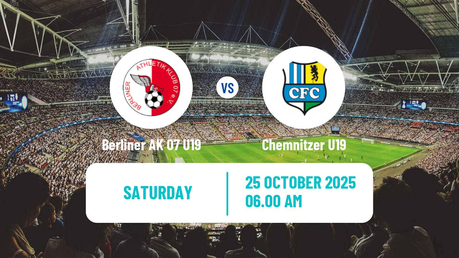 Football German DFB Youth League Berliner AK 07 U19 - Chemnitzer U19