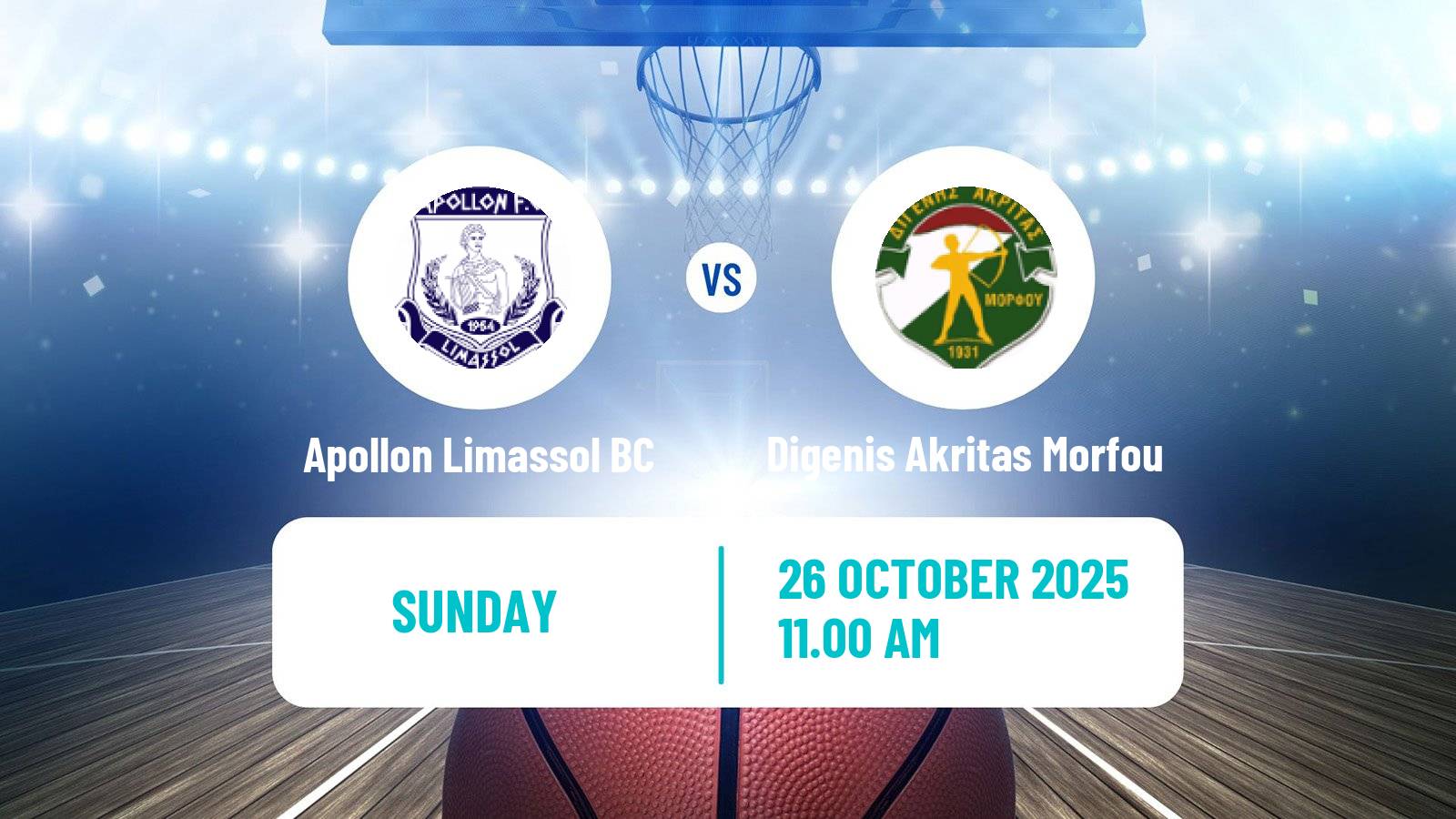 Basketball Cypriot Division A Basketball Apollon Limassol BC - Digenis Akritas Morfou