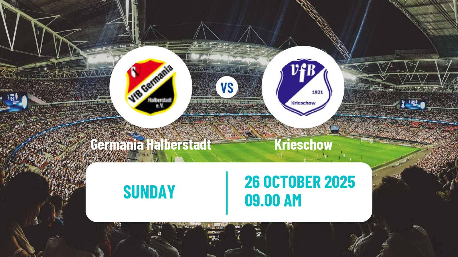 Football German Oberliga NOFV- Süd Germania Halberstadt - Krieschow