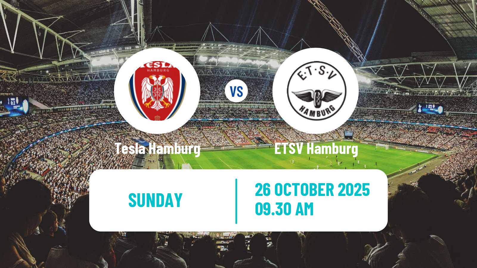 Football German Oberliga Hamburg Tesla Hamburg - ETSV Hamburg
