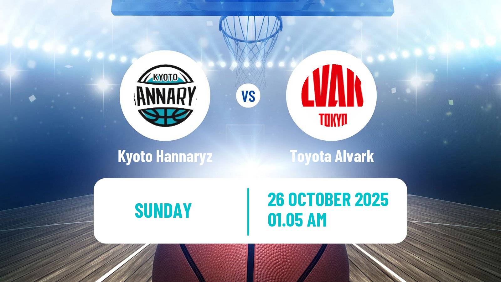 Basketball BJ League Kyoto Hannaryz - Toyota Alvark