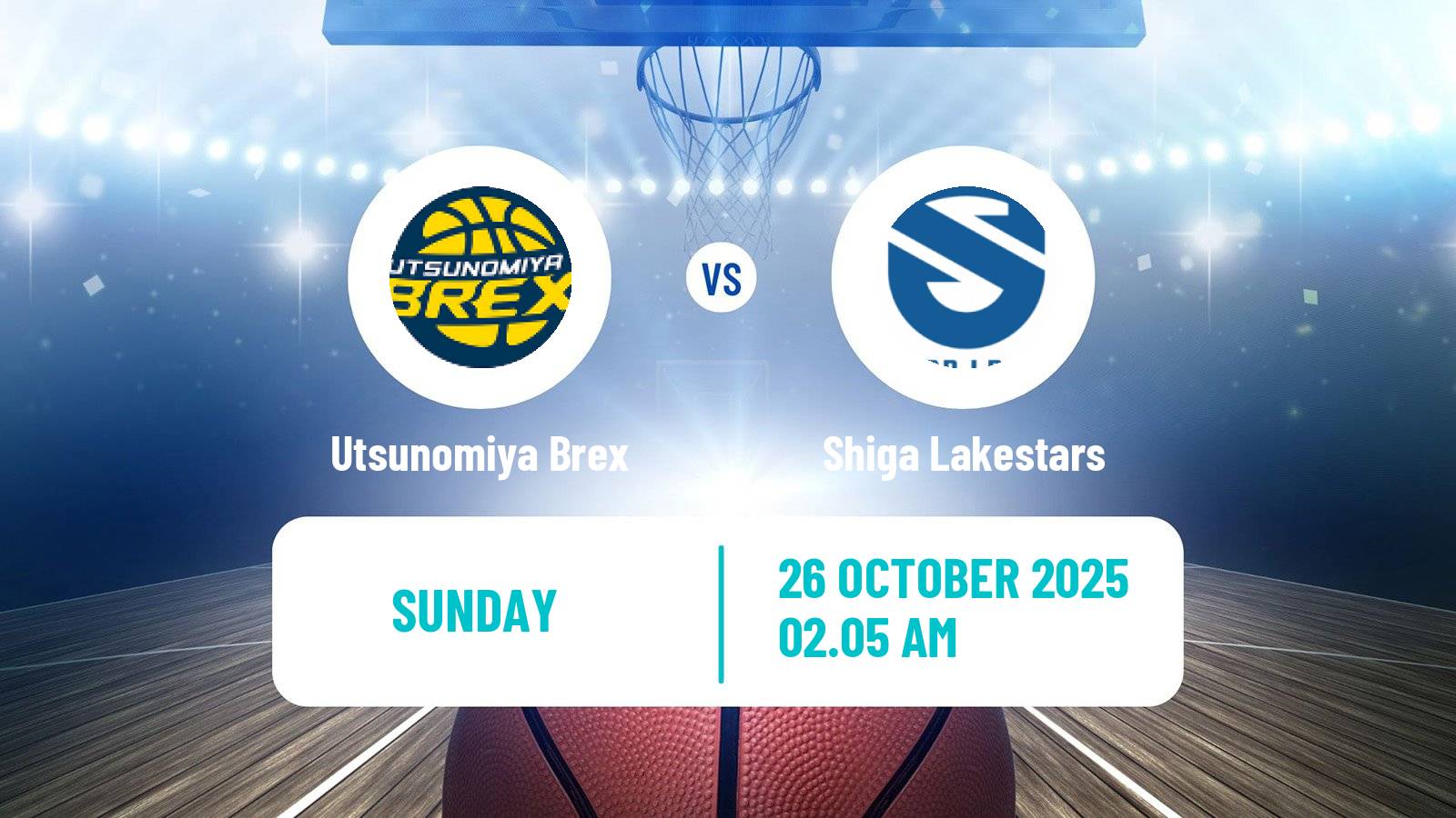 Basketball BJ League Utsunomiya Brex - Shiga Lakestars
