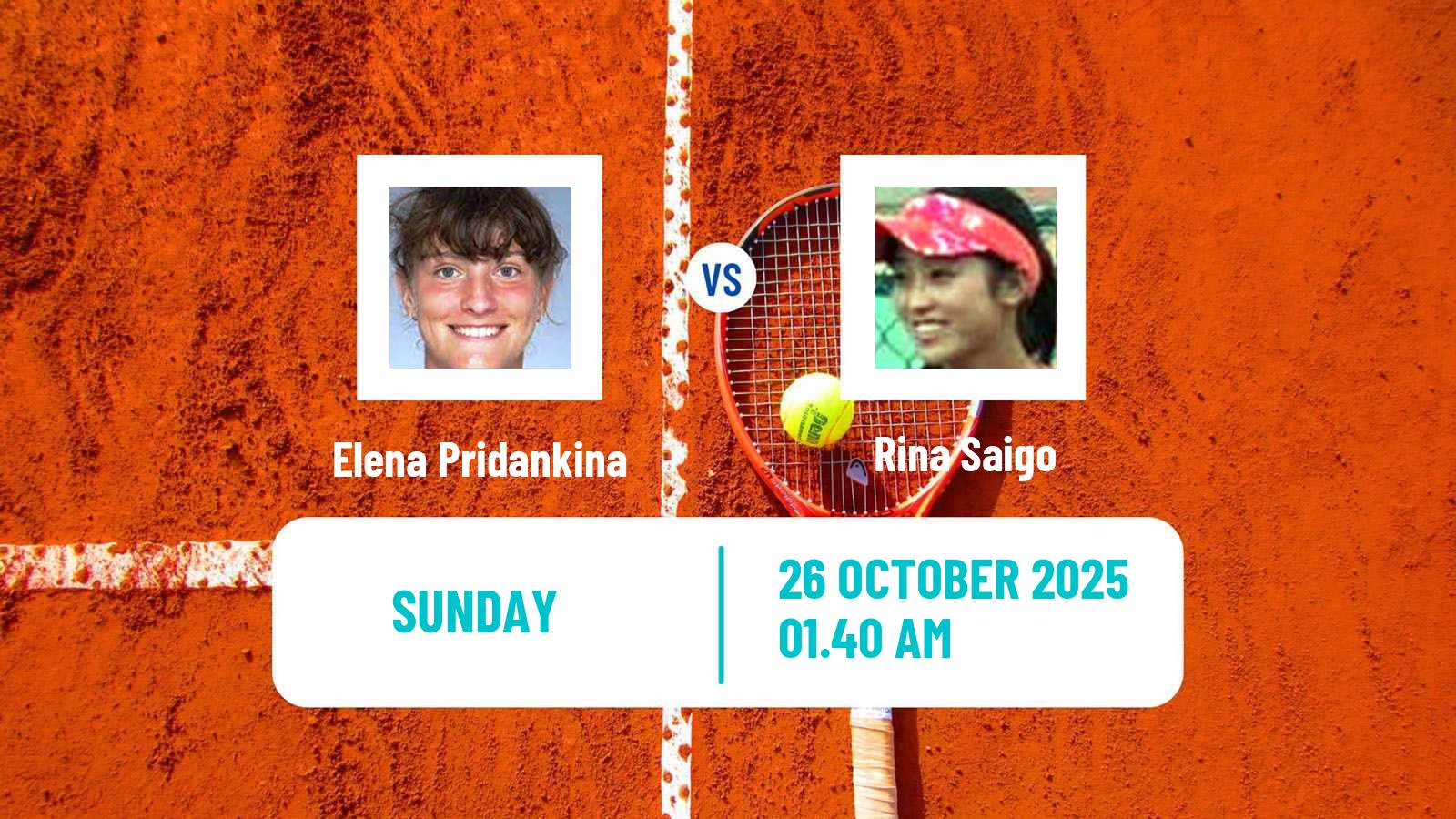 Tennis WTA Jiujiang Elena Pridankina - Rina Saigo