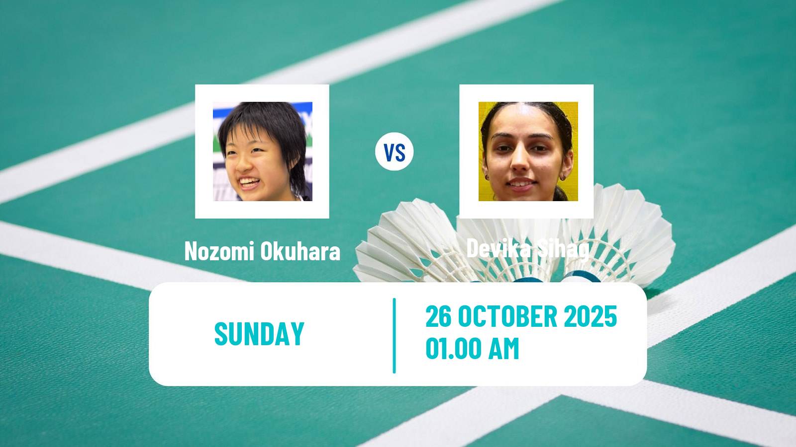 Badminton BWF World Tour Indonesia Masters 3 Women Nozomi Okuhara - Devika Sihag