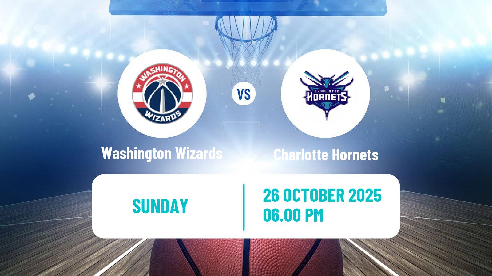 Basketball NBA Washington Wizards - Charlotte Hornets