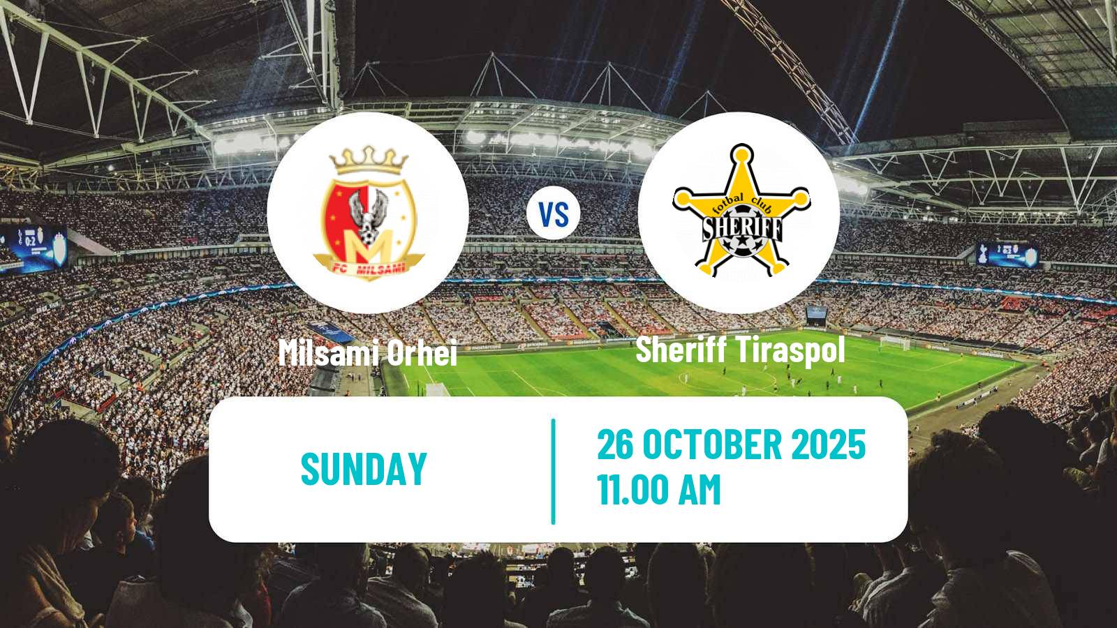 Football Moldovan Super Liga Milsami Orhei - Sheriff Tiraspol