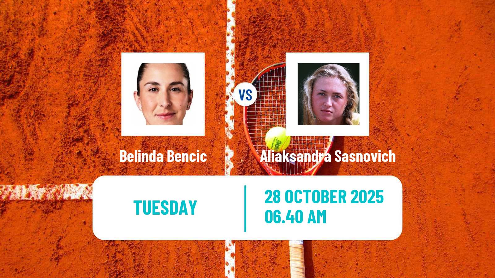 Tennis WTA Hong Kong Belinda Bencic - Aliaksandra Sasnovich