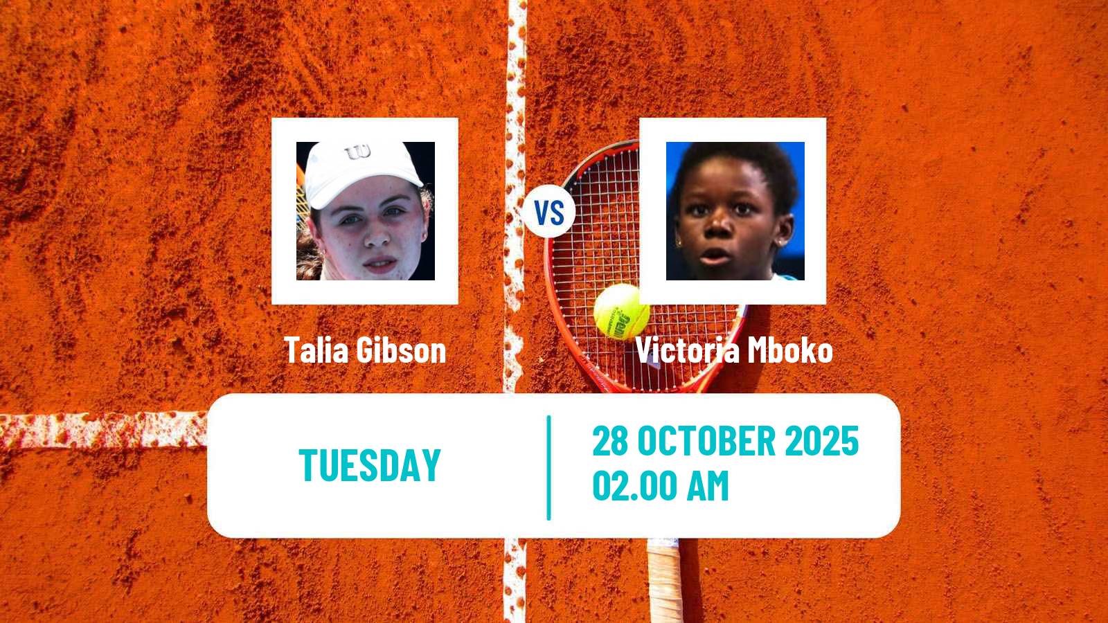 Tennis WTA Hong Kong Talia Gibson - Victoria Mboko