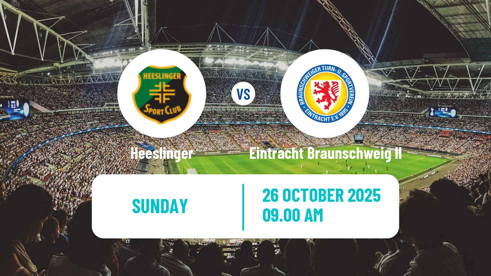 Football German Oberliga Niedersachsen Heeslinger - Eintracht Braunschweig II