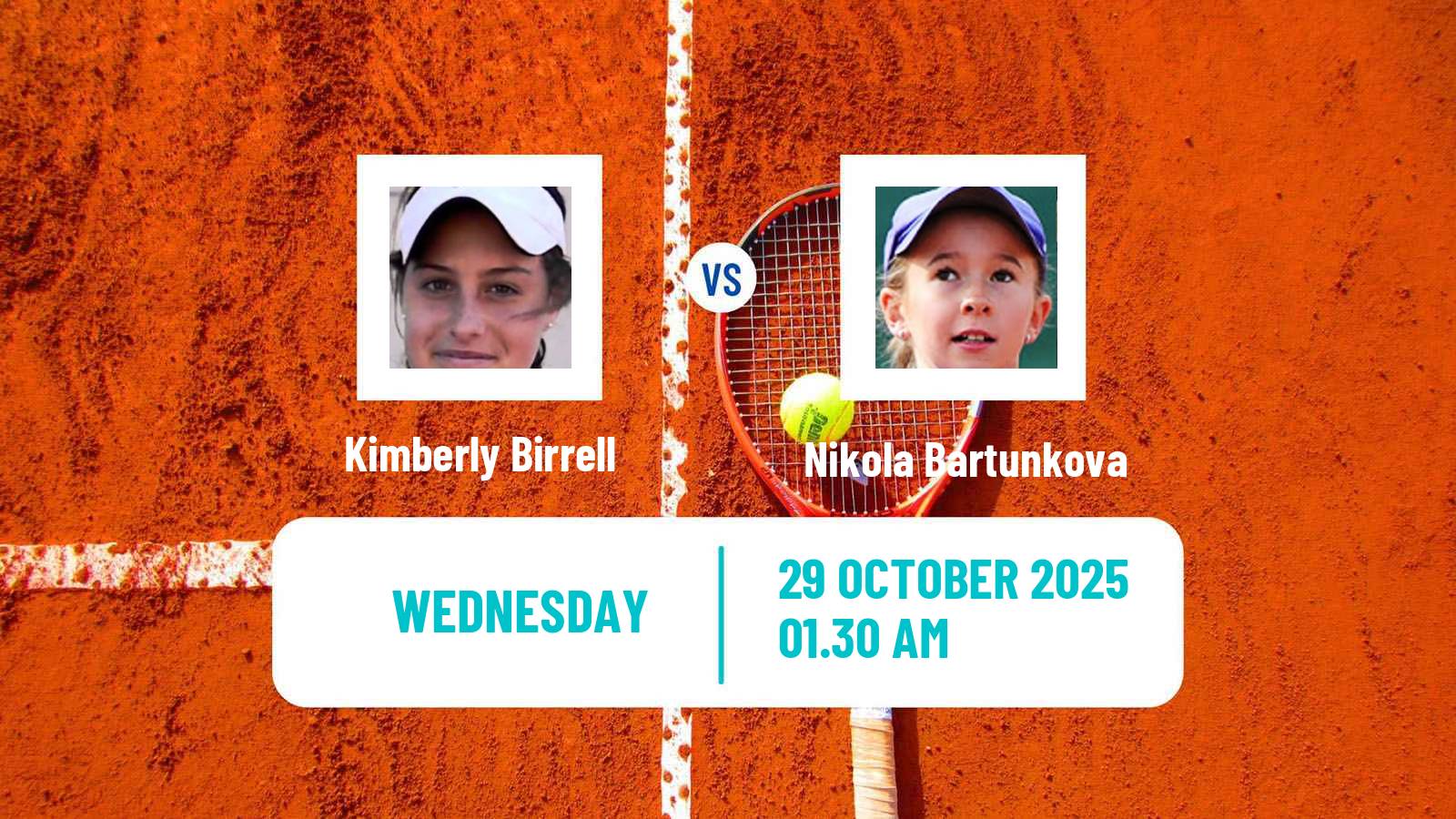 Tennis WTA Chennai Kimberly Birrell - Nikola Bartunkova