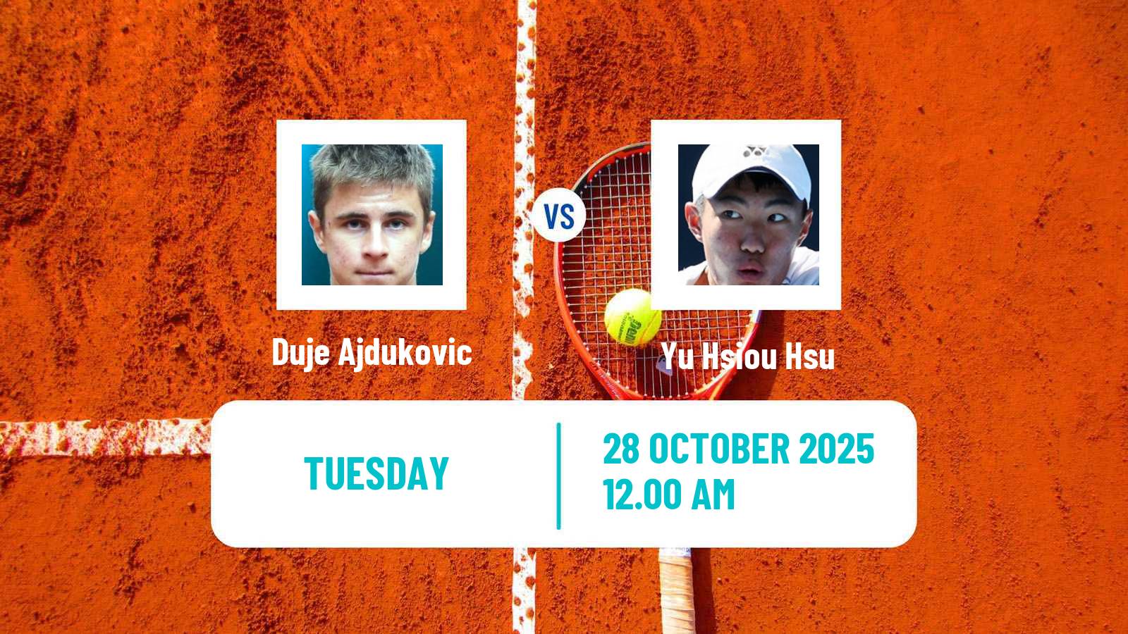 Tennis Seoul Challenger Men Duje Ajdukovic - Yu Hsiou Hsu