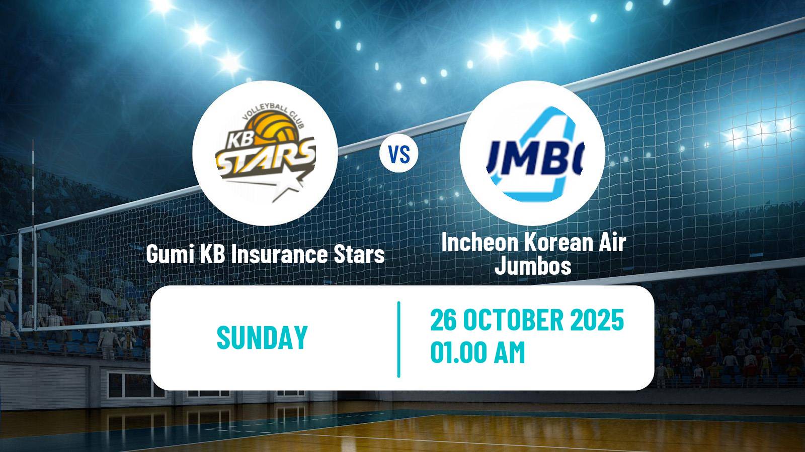 Volleyball South Korean V-League Gumi KB Insurance Stars - Incheon Korean Air Jumbos