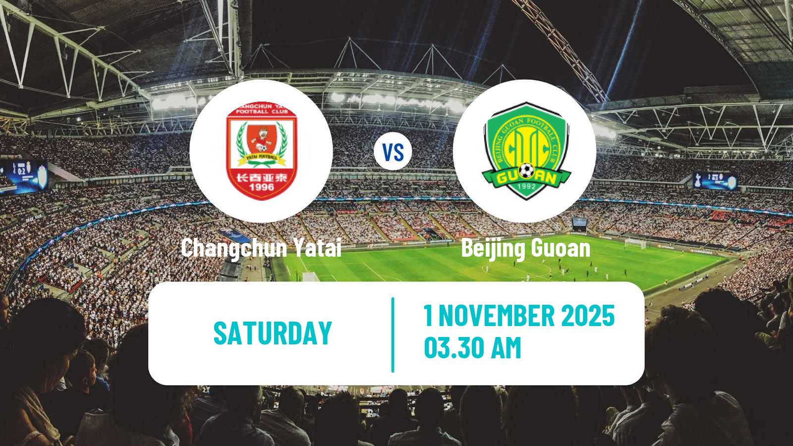 Football Chinese Super League Changchun Yatai - Beijing Guoan