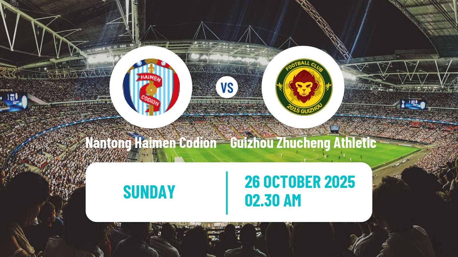 Football Chinese Yi League Nantong Haimen Codion - Guizhou Zhucheng Athletic