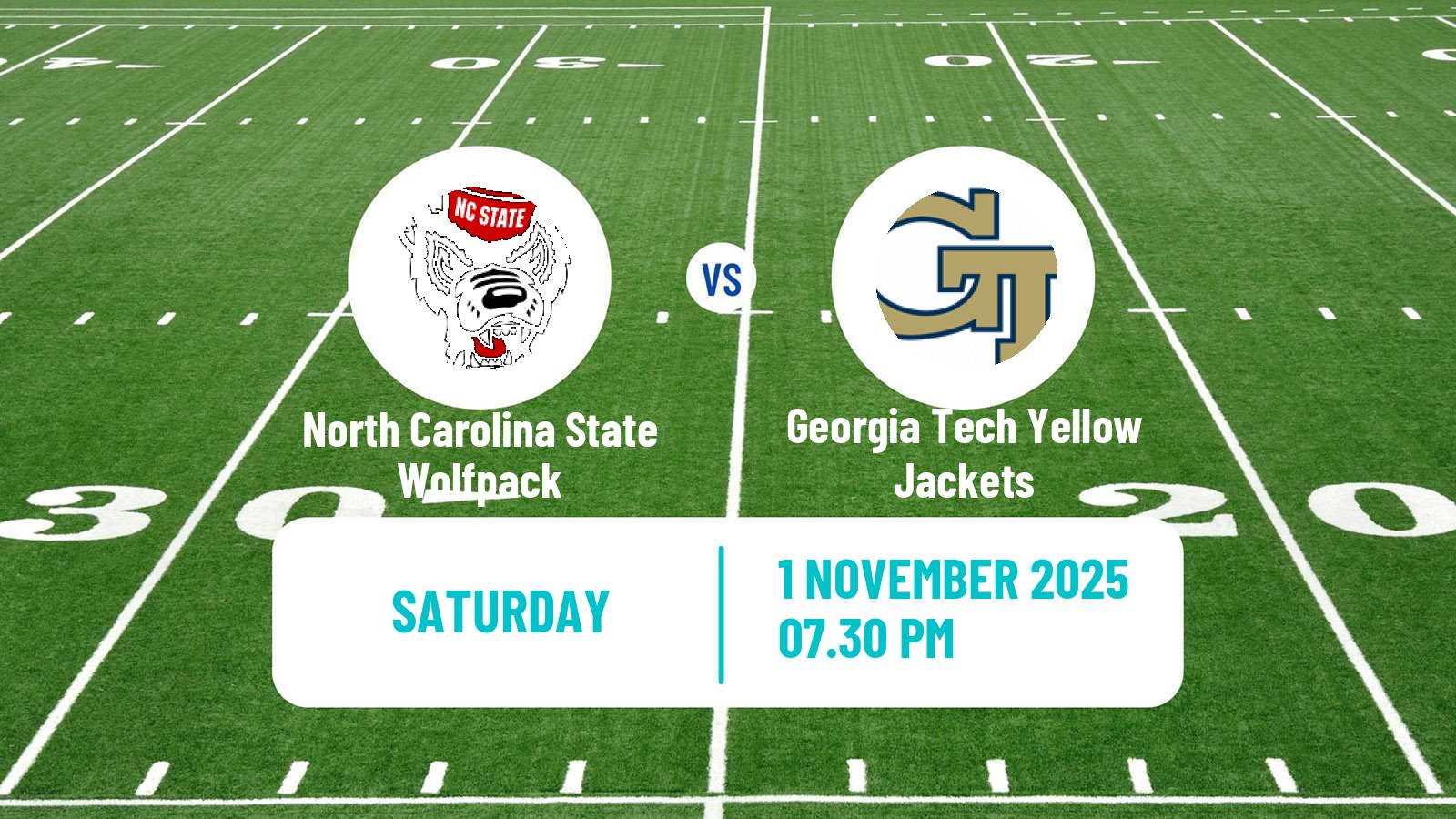 American football NCAA College Football North Carolina State Wolfpack - Georgia Tech Yellow Jackets