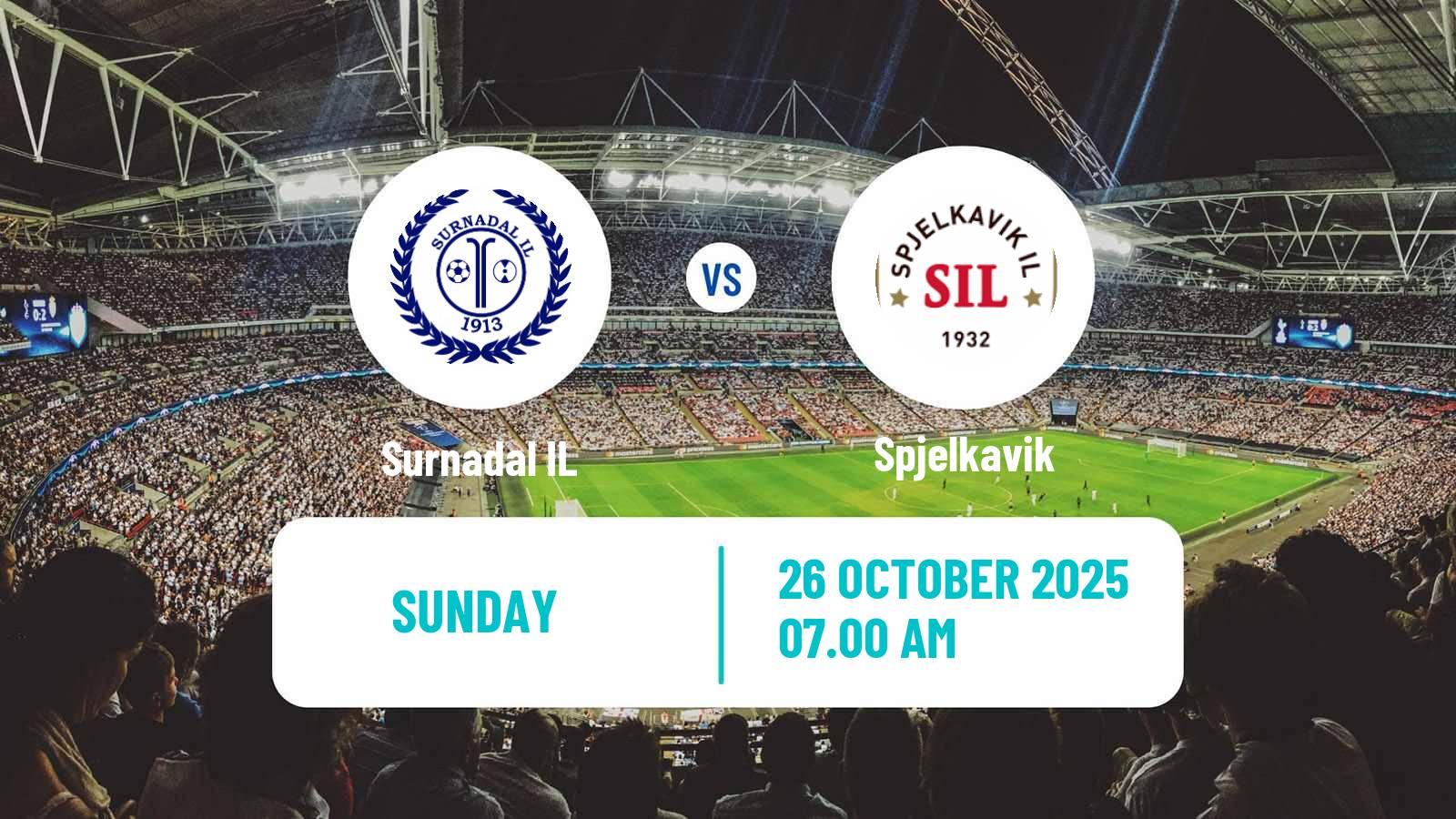 Football Norwegian Division 3 - Group 2 Surnadal IL - Spjelkavik