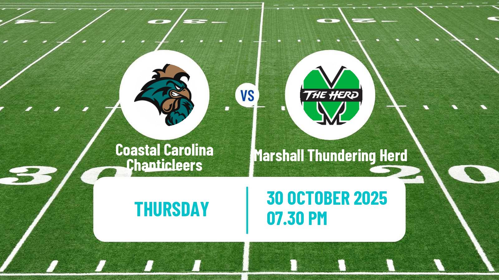 American football NCAA College Football Coastal Carolina Chanticleers - Marshall Thundering Herd