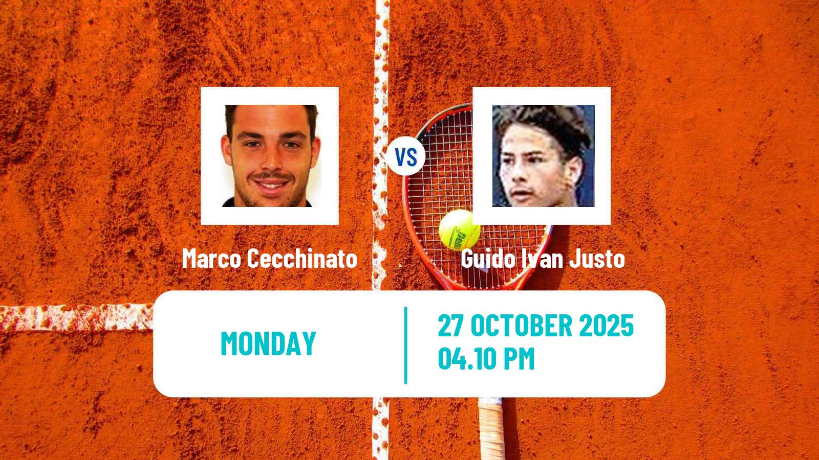 Tennis Lima 2 Challenger Men Marco Cecchinato - Guido Ivan Justo