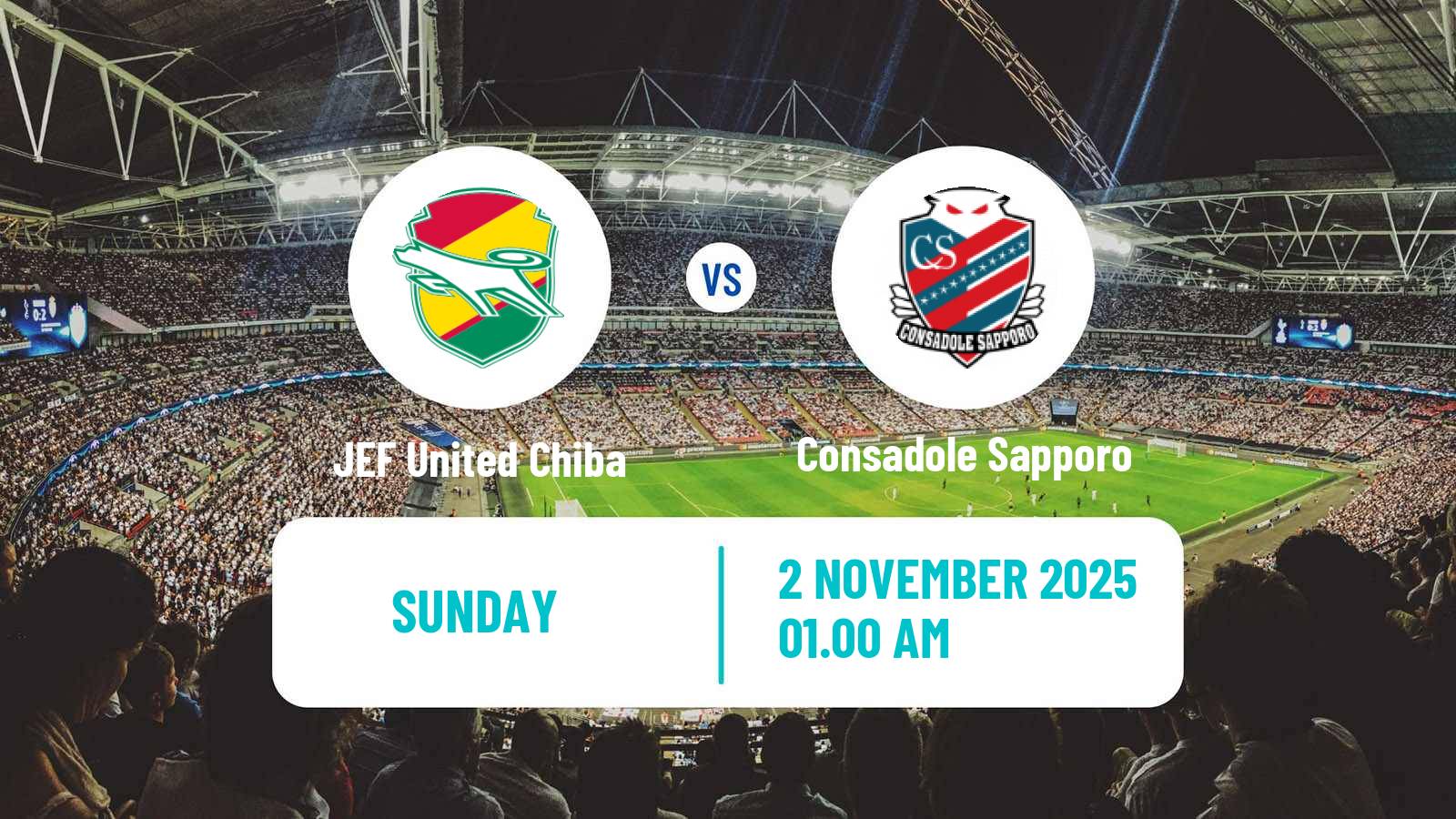 Football Japan J2 League JEF United Chiba - Consadole Sapporo
