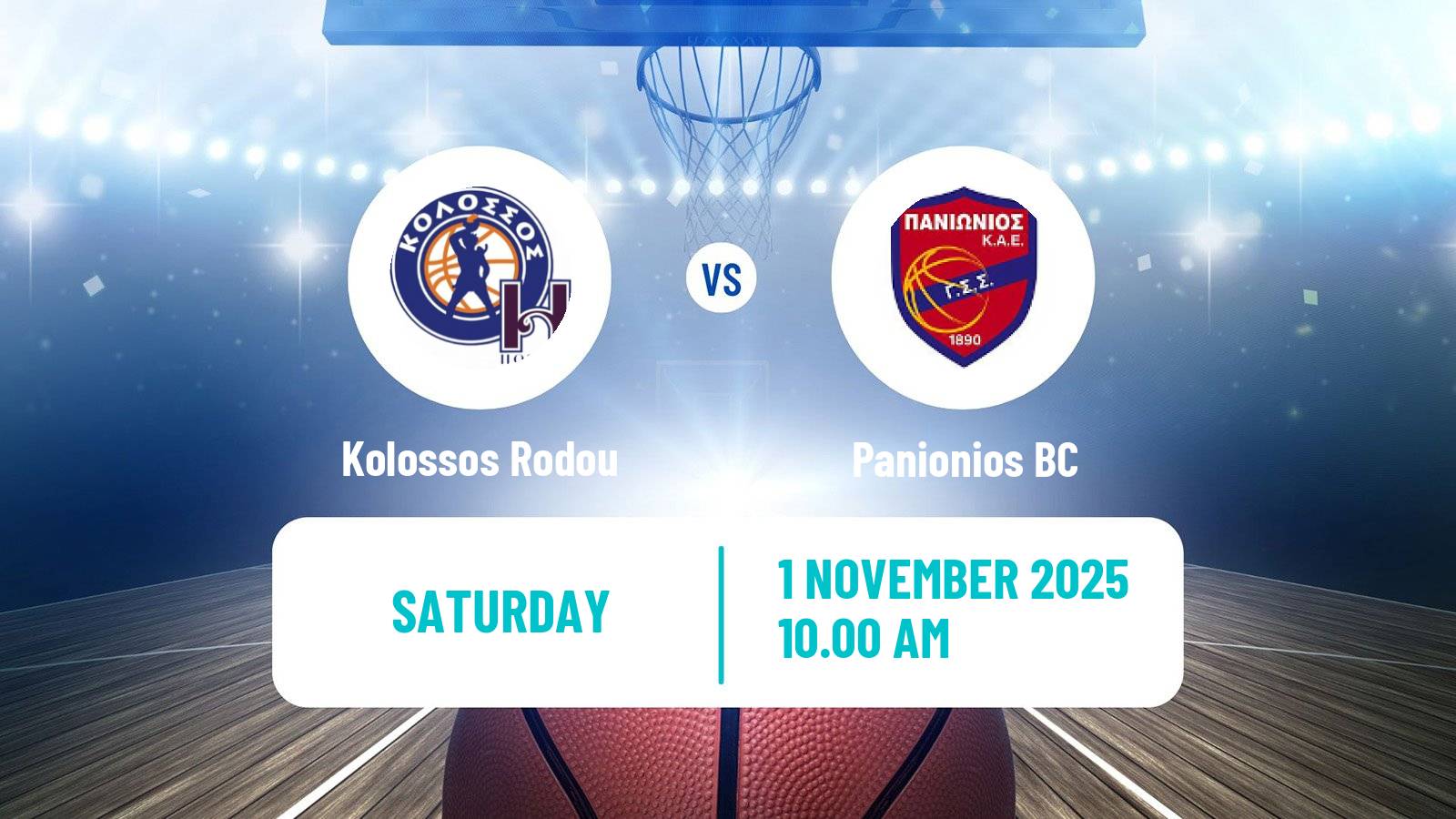 Basketball Greek Basket League A1 Kolossos Rodou - Panionios