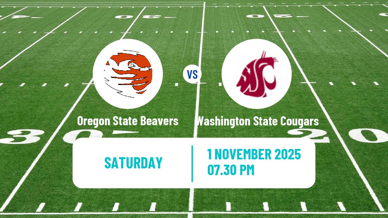 American football NCAA College Football Oregon State Beavers - Washington State Cougars
