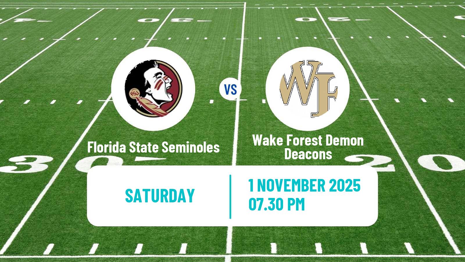 American football NCAA College Football Florida State Seminoles - Wake Forest Demon Deacons