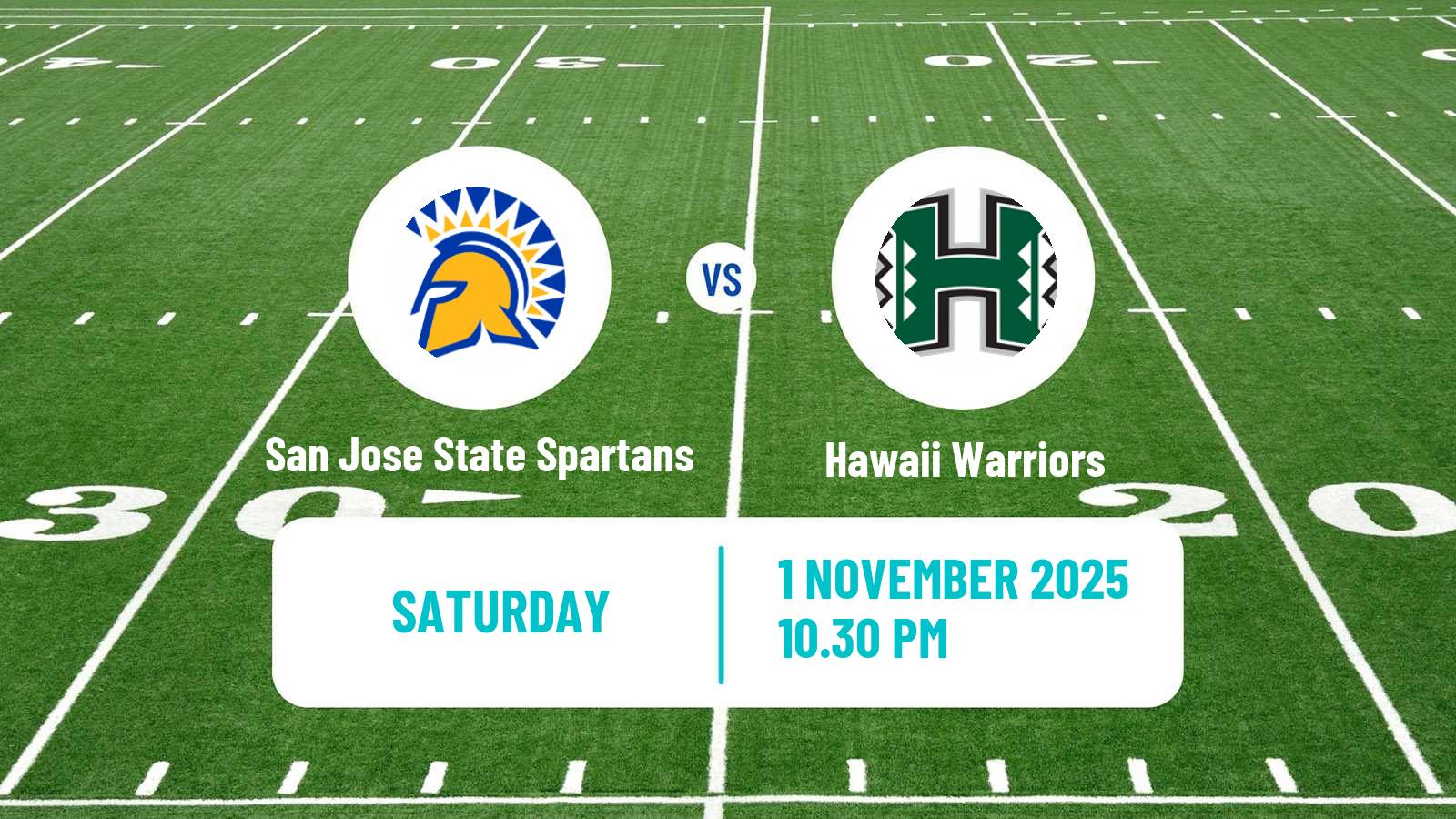 American football NCAA College Football San Jose State Spartans - Hawaii Warriors