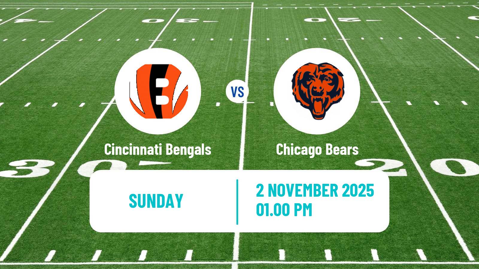 American football NFL Cincinnati Bengals - Chicago Bears