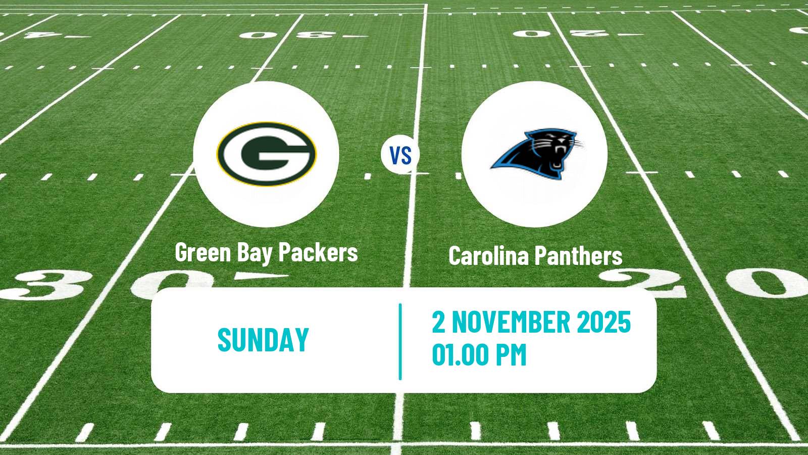 American football NFL Green Bay Packers - Carolina Panthers