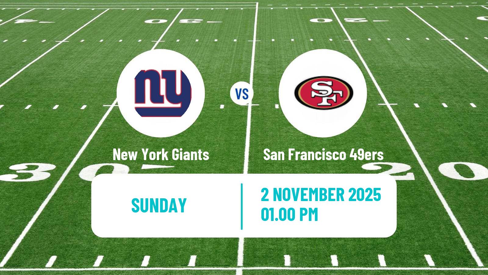 American football NFL New York Giants - San Francisco 49ers
