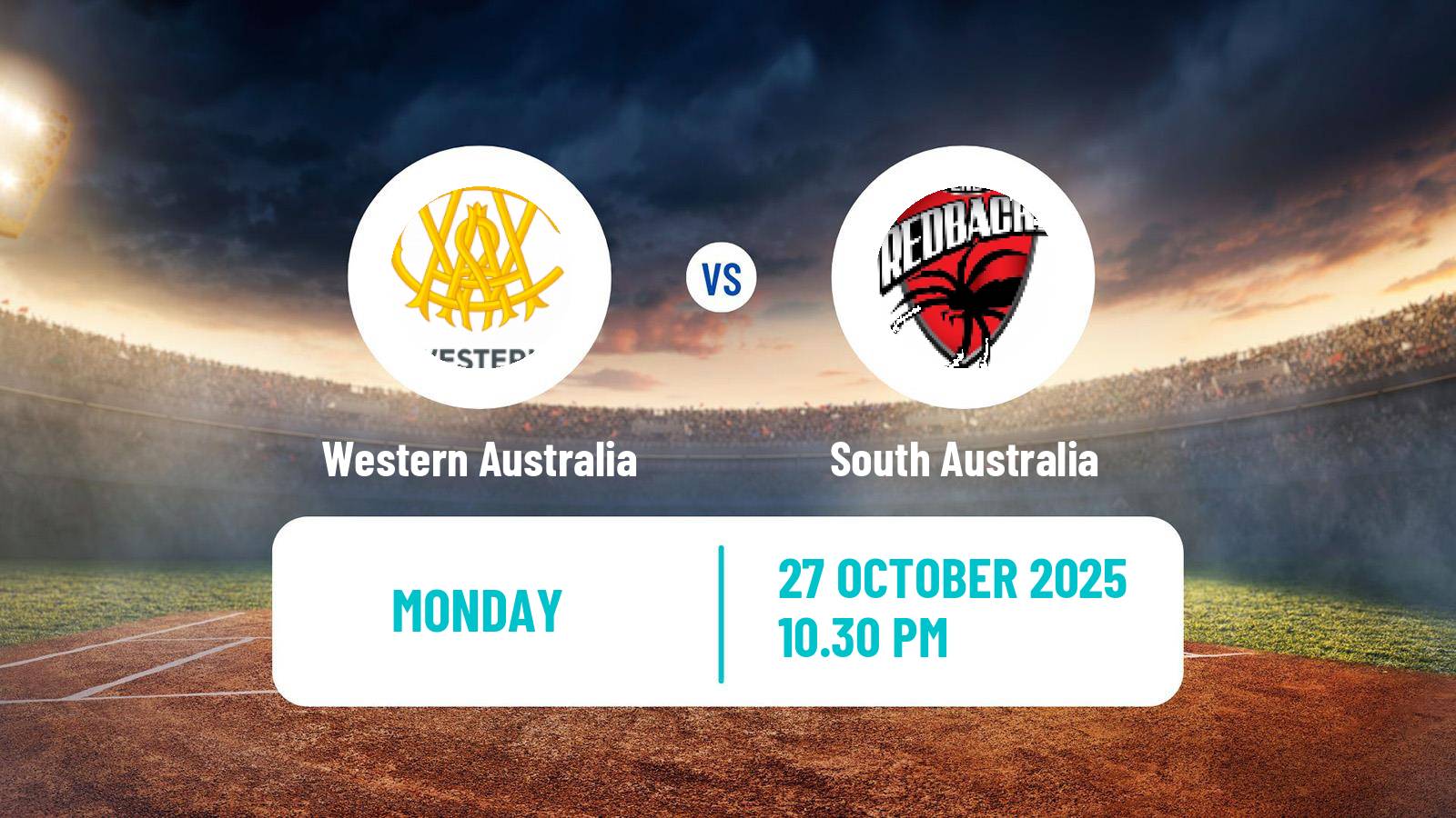 Cricket Australian Sheffield Shield Western Australia - South Australia