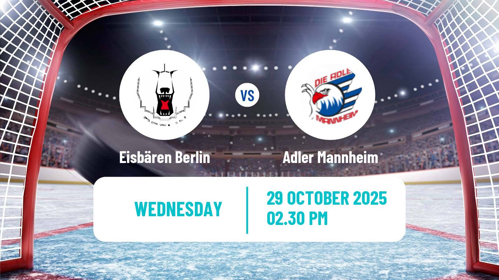 Hockey German Ice Hockey League Eisbären Berlin - Adler Mannheim