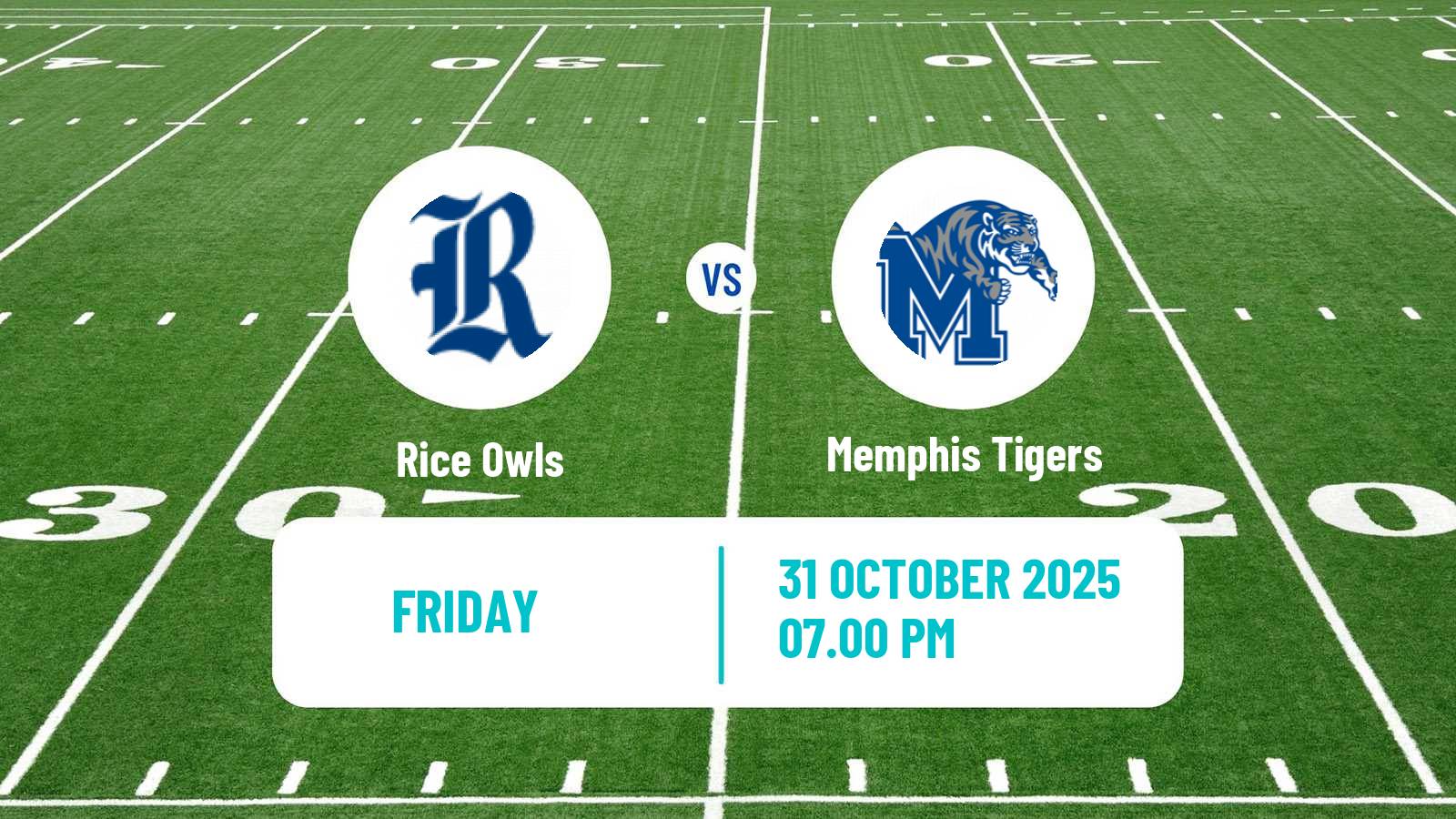 American football NCAA College Football Rice Owls - Memphis Tigers