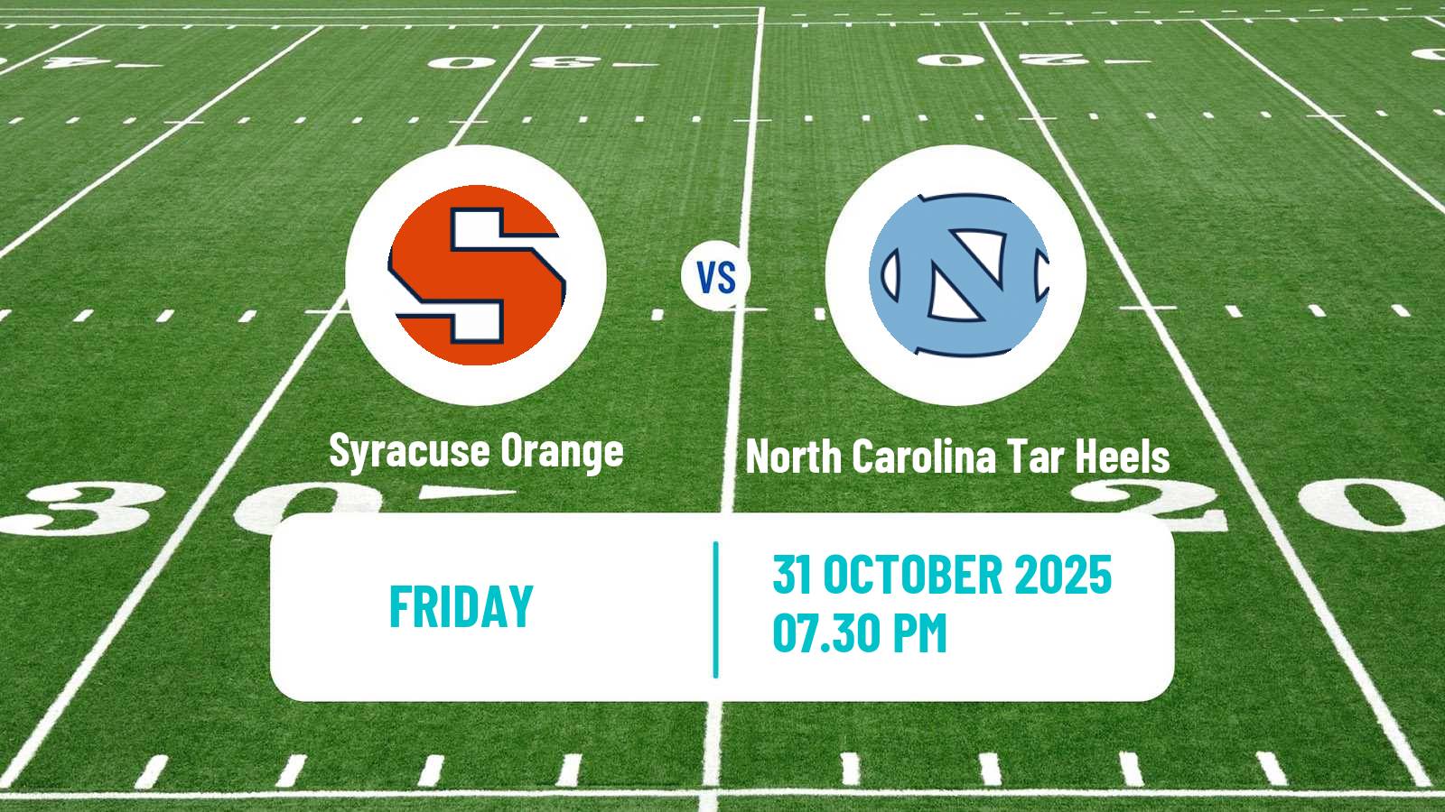 American football NCAA College Football Syracuse Orange - North Carolina Tar Heels