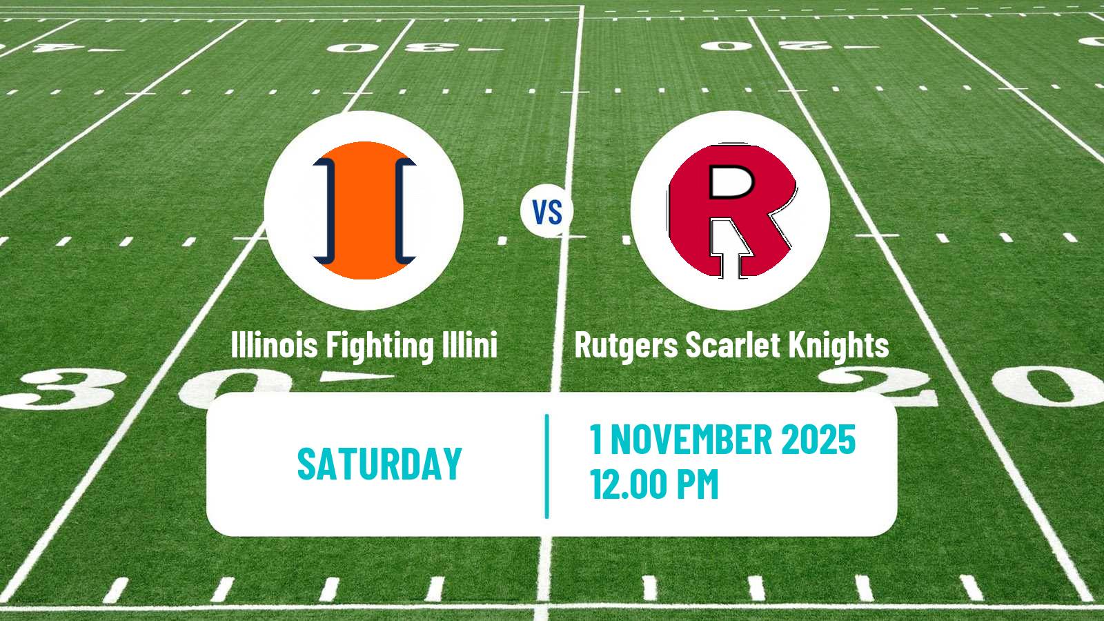American football NCAA College Football Illinois Fighting Illini - Rutgers Scarlet Knights