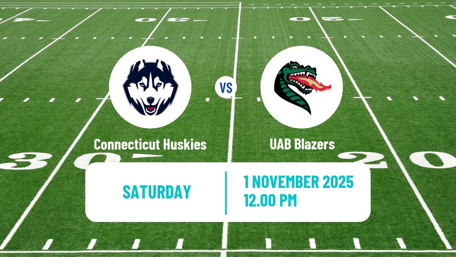 American football NCAA College Football Connecticut Huskies - UAB Blazers