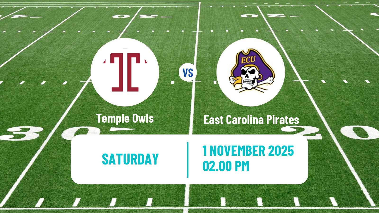 American football NCAA College Football Temple Owls - East Carolina Pirates