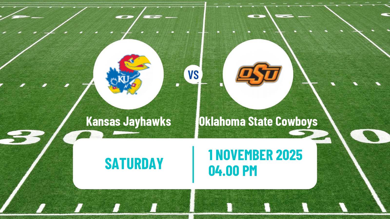 American football NCAA College Football Kansas Jayhawks - Oklahoma State Cowboys